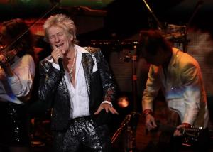 Rod Stewart performing at the Xfinity Center