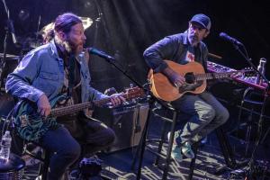 Al & Rob of moe. at Soundcheck Studios in Pembroke, Massachusetts on November 19, 2023.